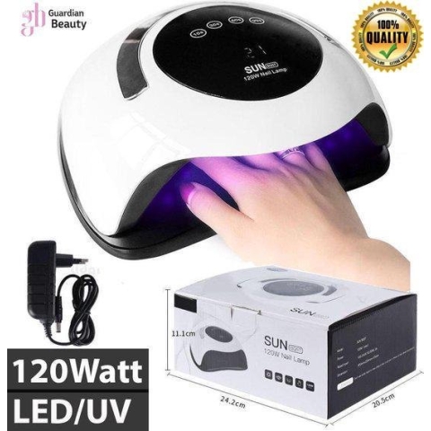 Professionele Nagellamp LED-UV 120 watt | Ingebouwde timer-Gellak-Gelnagels-Salon-Nageldroger-Krachtig-Manicure | Gel nagel Droger - 120W de sterkste nagellamp op de markt Geschikt Voor Elke nagel, Sneller Droger Voor Gel Polish Nails