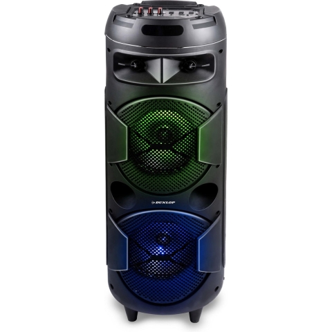 Dunlop Bluetooth Speaker MW-538 - 2 x 10W - met FM-Radio en AUX/MIC Ingang - Ingang voor TF Kaart en (Micro)USB - LED Verlichting - Zwart
