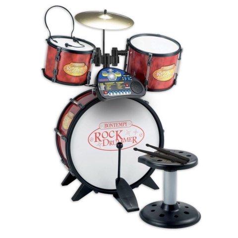 Drumstel elek. Bontempi Genius incl. kruk 4-delig
