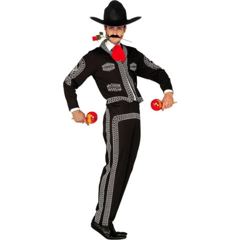 Widmann - Spaans & Mexicaans Kostuum - Mexicaanse Mariachi - Man - Zwart - XL - Carnavalskleding - Verkleedkleding