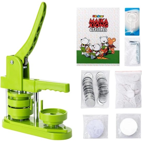 Button Maker Machine 58mm Buttons Zelf Maken Set Groen