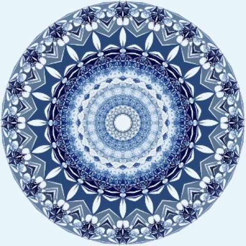 MyHobby Borduurpakket –  Polygons mandala 60×60 cm - Aida stof 5,5 kruisjes/cm (14 count)
