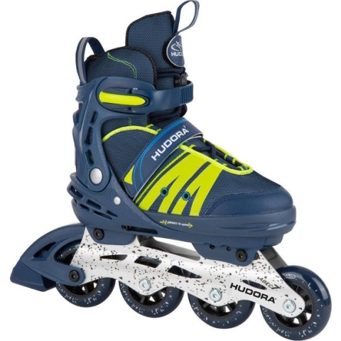 Hudora Comfort Inline Skates Soft Boot Inline Roller Skates Adjustable in Length and Width, Comfort Inline Skates Deep Blue Size 29-34, 28450, Deep Blue, 29-34