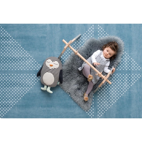 Toddlekind - Speelmat - Puzzel Speelkleed - Foam - 120 x 180 cm - Spotted Marine Blue