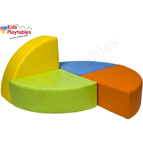 Zachte Soft Play Foam Blokken set 4 stuks oranje-groen-geel-blauw | grote speelblokken | baby speelgoed | foamblokken | reuze bouwblokken | Soft play speelgoed | schuimblokken