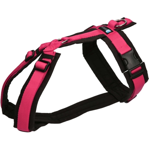AnnyX Hondentuig - FUN - Speurtuig - Fuchsia/Zwart - maat M  - Borstomvang 62-74cm - Gewicht hond 18-30 kg - My K9