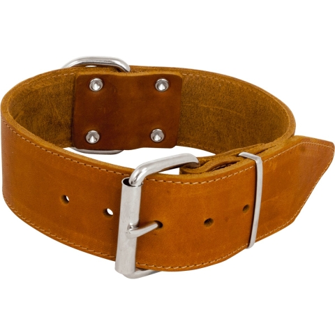 Jack And Vanilla Grlebhc5075cm - Halsbanden - Vetleder Brede Halsband - Cognac - 50mmx75cm