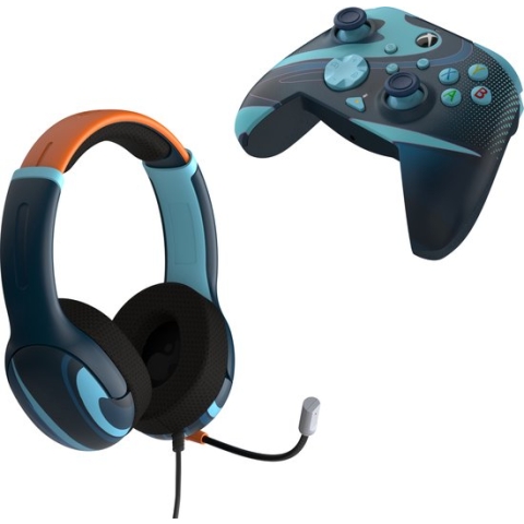 PDP Rematch Controller + Airlite Headset Bundel - Blue Tide Glow - Xbox Series X|S