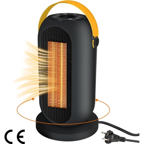 Energiebesparende Keramische Ventilatorkachel 1200W - Stille Elektrische Verwarming met 90 graden Rotatie - Eco Safe Heater met 6 Modi - Draagbare Verwarming met Thermostaat, Oververhitting en Kantelbeveiliging - Efficiënte en Veilige Verwarming voor