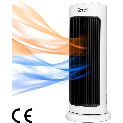 Krachtige Keramische Ventilatorkachel 2000 W - 3 Standen, Verticale Plaatsing, Energiebesparend - 45° Oscillatie, Snelverwarming, Thermostaat en Beveiligingen - Efficiënte Warmte voor Elke Ruimte