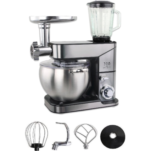 Royal Swiss Keukenmachine 10L - 2000W - Met blender en leesmolen - Krachtige 3 in 1 - Zilver - Multifunctionele - Blender
