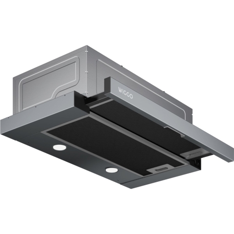 Wiggo WE-D620B(G) Vlakscherm afzuigkap - 60cm - 300m³/h - 2 standen - Energieklasse D - Grijs - Koolstoffilters meegeleverd