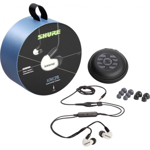 Shure AONIC 215 Headset In-ear 3,5mm-connector Doorschijnend, Wit