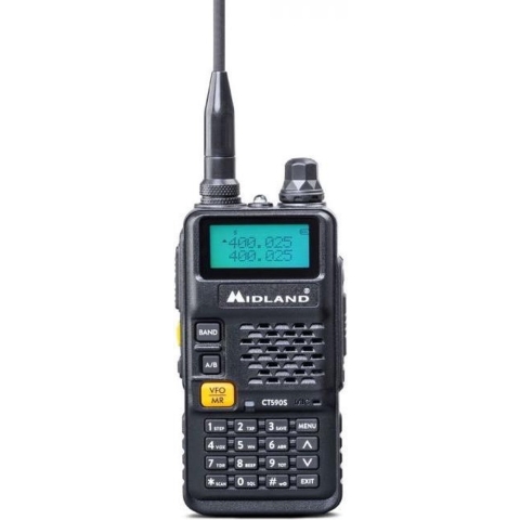 Midland CT590 S twee-weg radio 128 kanalen VHF 114 - 146/ UHF 430 - 440 Zwart