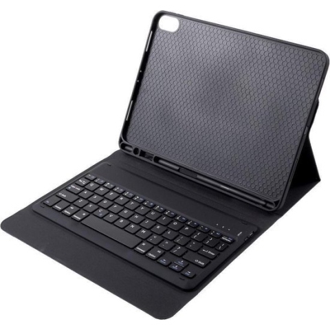 Shop4 - Geschikt voor iPad Pro 11 (2018) Toetsenbord Hoes - Bluetooth Keyboard Cover Lychee Donker Blauw