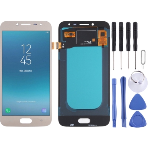 OLED MATERIAAL LCD-scherm en digitizer Volledige montage voor Samsung Galaxy J2 Pro (2018) SM-J250 (goud)