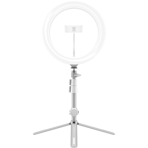 Kodak Ring Light 10" - Professionele Ringlamp Incl. Verstelbaar Statief - Geschikt voor TikTok, YouTube en Instagram - met Telefoonhouder en Bluetooth Afstandsbediening - Wit