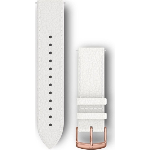 Garmin Quick Release Horlogebandje - Italiaans Leer - 20mm Polsbandje - Wearablebandje - Wit / Rose Goud