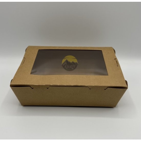 KURTT - 100 Stuks - Catering - Cateringdozen - Take Away - BIO - broodjeszaak - milieuvriendelijk - wegwerp - food verpakking - KRAFT - Maat M