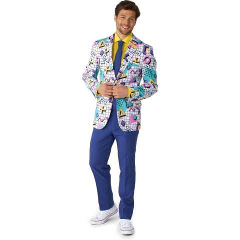 OppoSuits Memphis Master - Heren Pak - Feest Kostuum - Mix Kleur - Maat EU 52
