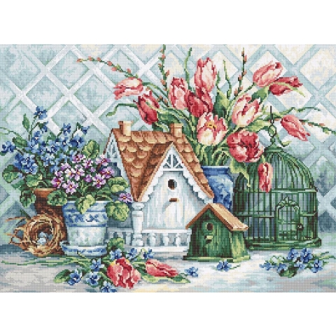 Borduurpakket Luca-S 2395 Quaint Little Neighborhood - telpatroon om te borduren