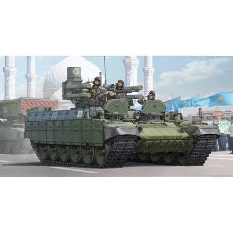 The 1:35 Model Kit of a BMPT Kazakhstan.

Plastic Kit 
Glue not included
Dimension 207 * 117 mm
1100 Plastic parts
The manufacturer of the kit is Trumpeter.This kit is only online available.