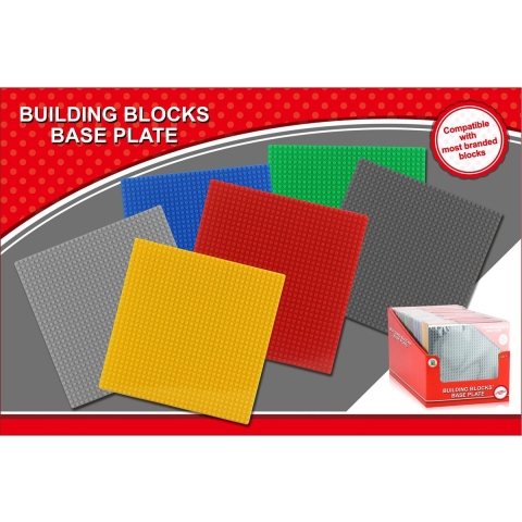 Building Blocks Grondplaat 25.5x25.5 cm Assorti Display 36 Stuks