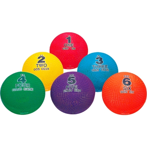 Poly PG Opblaasballen Set Genummerd, Set 6 Stuks, Buitenspeelballen