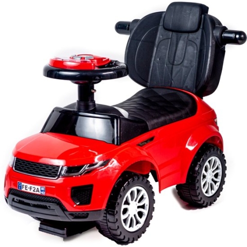 Loopwagen met duwstang - rood - met uitvalbeveiliging