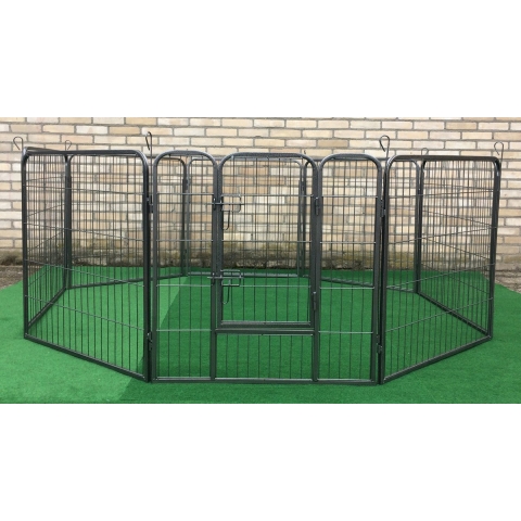 Heavy Dutch Puppyren Hondenren M - 640 cm Omtrek - 60 cm hoog - Antraciet Hamerslag - Hondenkennel - Hondenhok