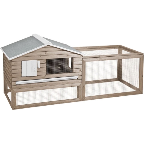 Duvo+ Konijnenhok Snoozer cottage - Antraciet - 158 x 61 x 75cm