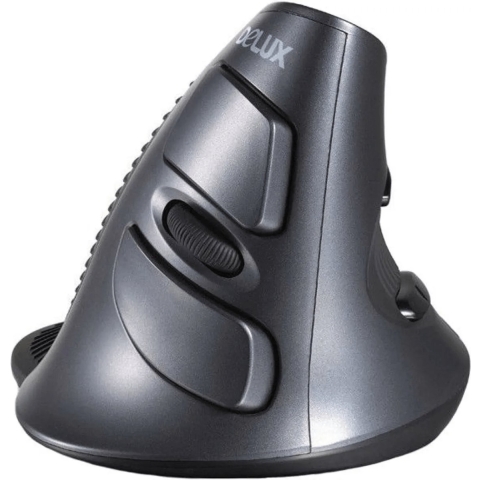 Delux Grip Wow Draadloze Ergonomische Muis - Draadloos - Computermuis voor Laptop of Computer - Wireless Mouse - Rechtshandig en Ergonomisch - Grijs