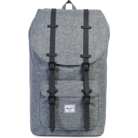 Herschel Little America - Raven Crosshatch/Black / Ruime rugzak met 25L Opbergvolume - 15" fleece-gevoerd Laptopvak - magnetische sluiting / Beperkte Levenslange Garantie / Grijs