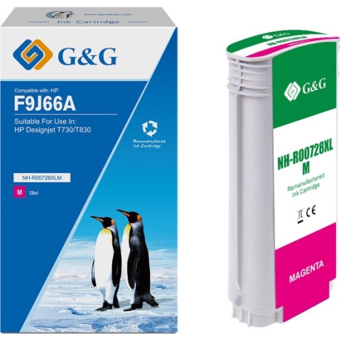 G&G Huismerk F9J66A inktcartridge Alternatief voor HP 728 magenta - Hoge capaciteit