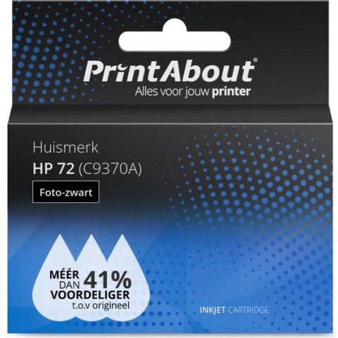 PrintAbout huismerk Inktcartridge 72 (C9370A) Foto-zwart geschikt voor HP