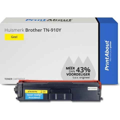 PrintAbout huismerk Toner TN-910Y Geel Extra hoge capaciteit geschikt voor Brother