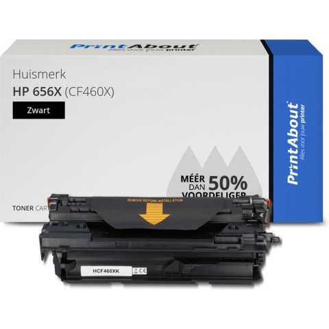PrintAbout huismerk Toner 656X (CF460X) Zwart Hoge capaciteit geschikt voor HP