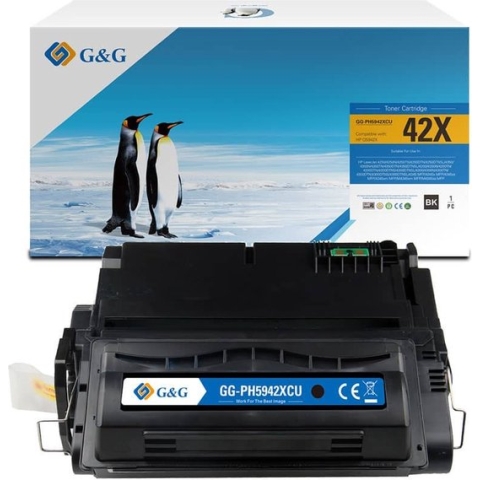 G&G Huismerk Q1338A / Q1339A / Q5942X / Q5945A Tonercartridge Alternatief voor HP 38A / 39A / 42X / 45A Zwart 1 stuck (s)