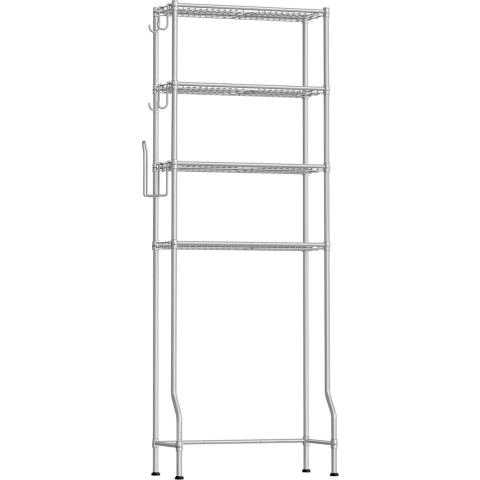 Signature Home Zwaar Wasmachine ombouw rek - Wasmachine rek duifgrijs - Toilet kast - Wc meubel - Wasmachine rek met opbergruimte - Wasmachine rek bovenlader - metaal - duifgrijs - 30 x 63 x 176 cm