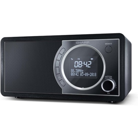 Sharp DR-450(BK) radio Klok Zwart