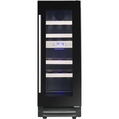 Le Chai LBN 178 - Wijnklimaatkast 2 zones - 29.5 cm breed - Zwart glas -17 Flessen