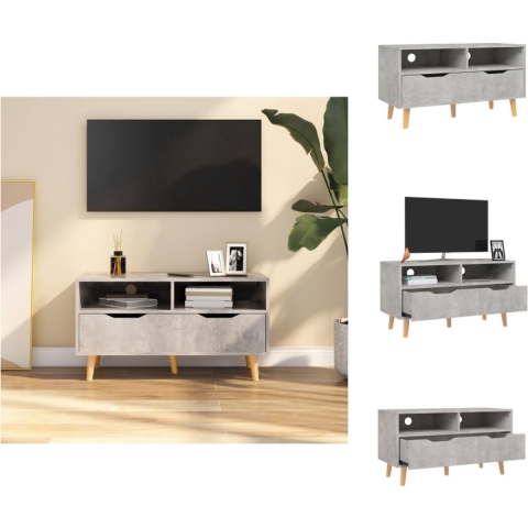 vidaXL TV Meubel Betongrijs 90 x 40 x 48.5 cm - Stevig en Stabiel - Kast