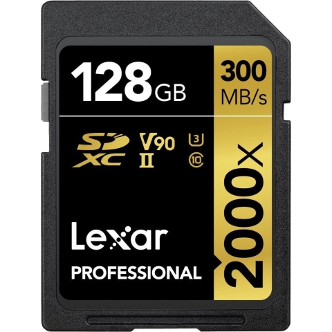 LEXAR PROFESSIONAL 2000X SDXC 128GB UHS-II U3 V90 SD Kaart