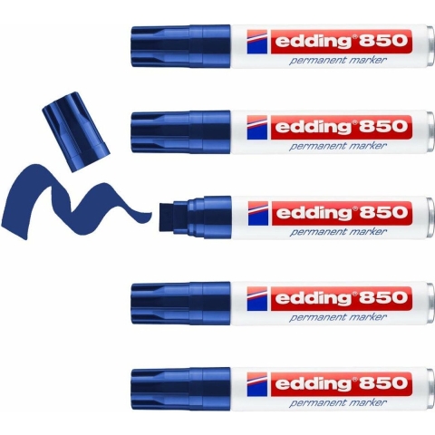 Viltstift edding 850 blok 5-18mm blauw - 5 stuks