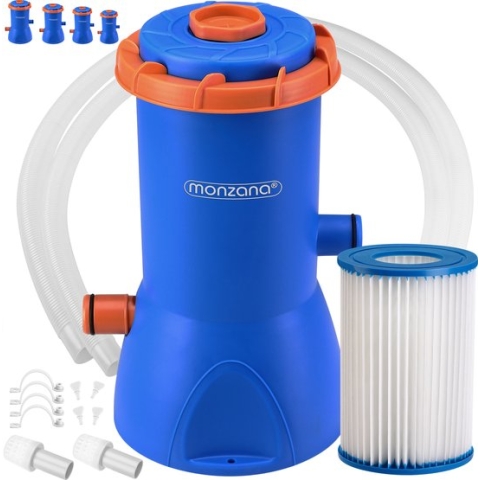 Monzana Zwembad Filterpomp MZP90 - 3800 L/u 90W Incl. Patroon - Blauw