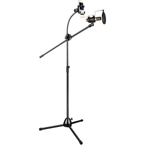 RODD NB-108 Karaoke Telefoon Microfoon Statief Schaararm Standhouder, Voor Studio-opname, Live-uitzending, Live Show, KTV, etc.