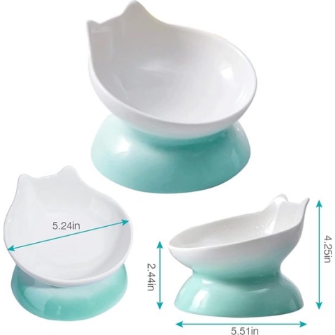 Kattenbakjes set 2 voerbak kat voerbak kat helling antislip kattenbak voederbak kat water nat voer droogvoer