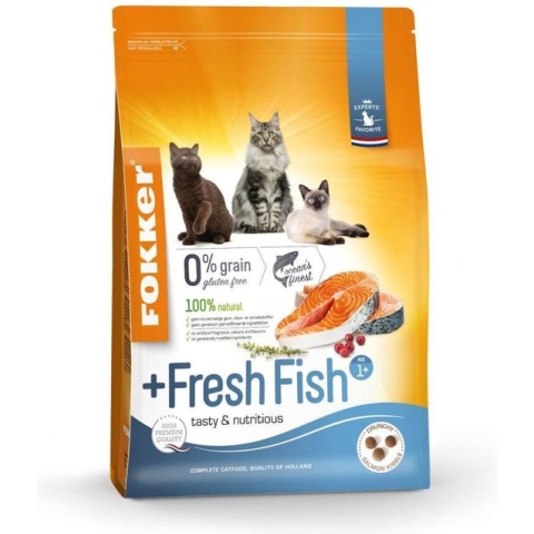 3x Fokker Cat Fresh Fish Kattenvoer Verse Zalm 2,5 kg