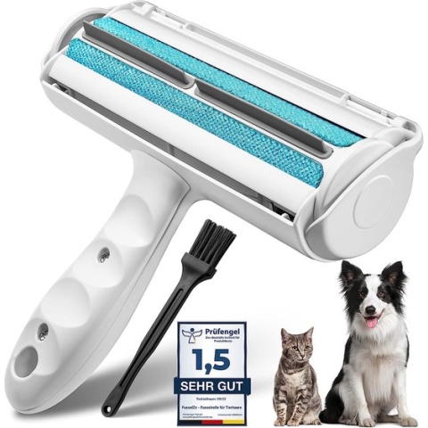 Premium pluisroller met borstel, herbruikbare pluisborstel voor het verwijderen van dierenhaar, lang en kort hondenhaar en kattenhaar, pluisverwijderaar voor bank, bed en tapijten