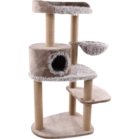 Flamingo Oliver - Krabpaal Katten - Krabpaal Oliver Taupe 87x68,5 X120,5cm - 1st